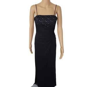 New Jr Blondie Nites Maxi Homecoming Dress Linda Bernell Black Spaghetti Strap 5